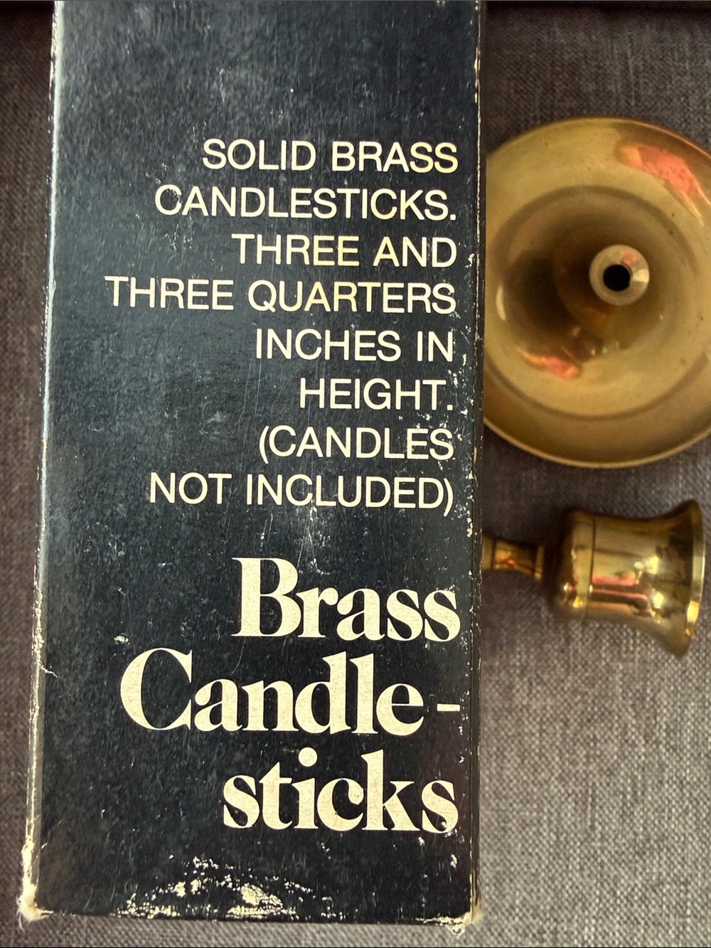 Vintage solid Brass Candlestick Pair – Polished Gold Accent - Picture 7 of 7